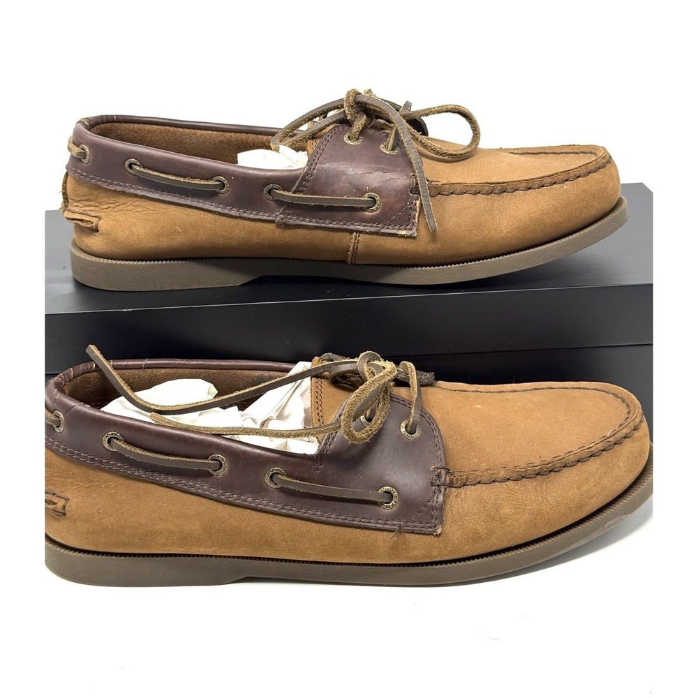 Bass Shoes Hampton Core 2 Moc Toe Leather Boat Caramel Brown Men's Size 10.5 M